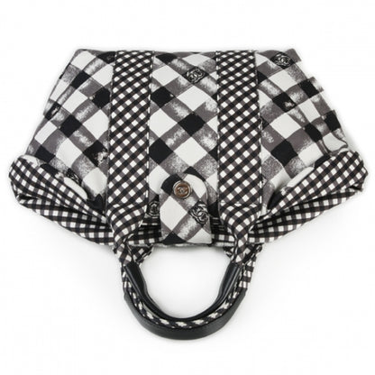 Chanel Toile Gingham Print Basket Tote 11C 4 of 10