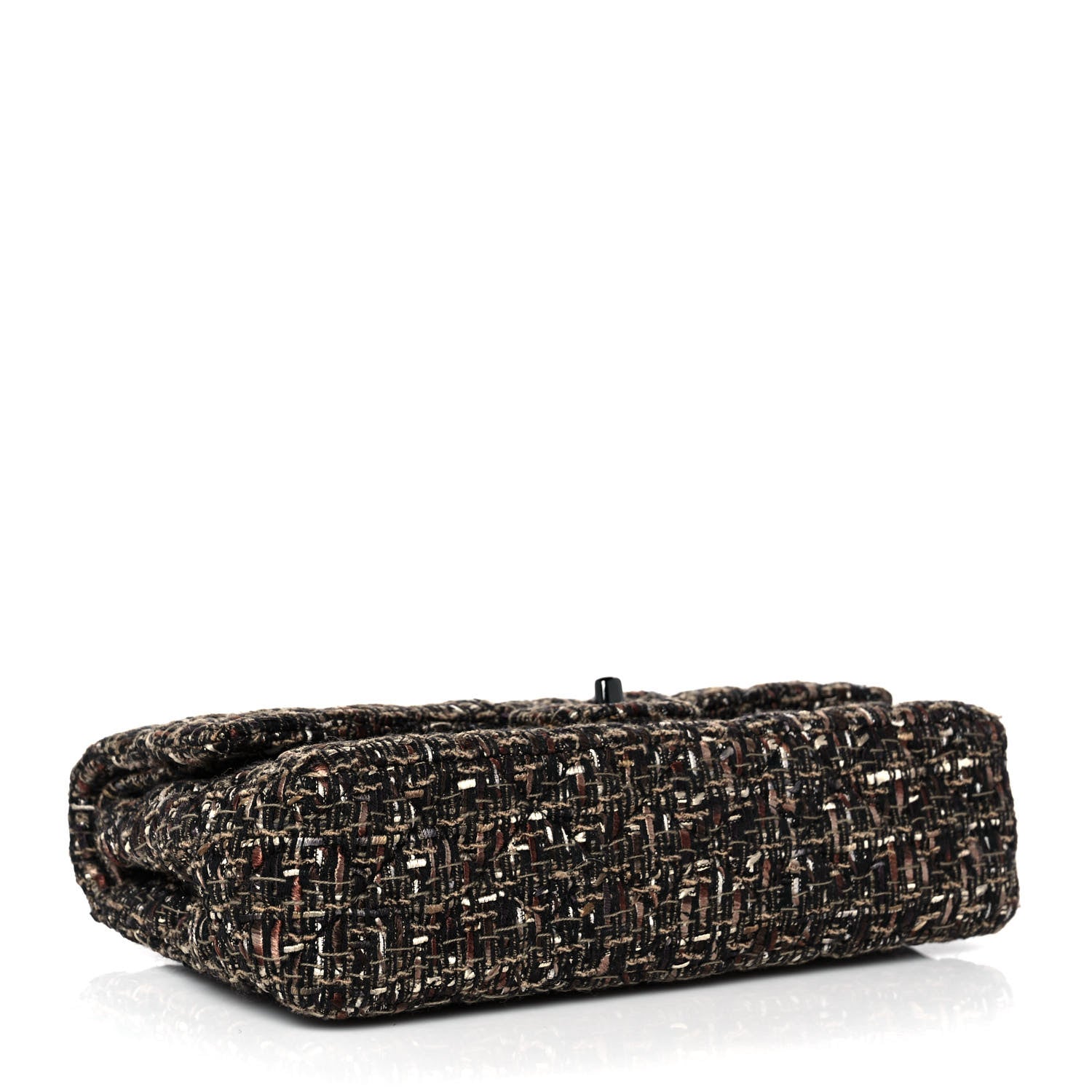 Chanel Tweed Quilted Medium Double Flap Brown 4 of 10