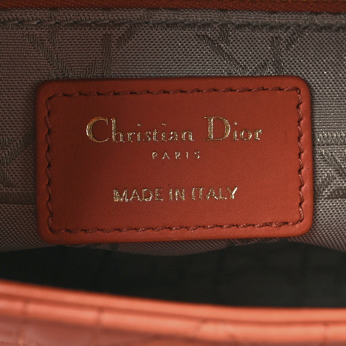 Lambskin Cannage Small My ABCDior Lady Dior Coral