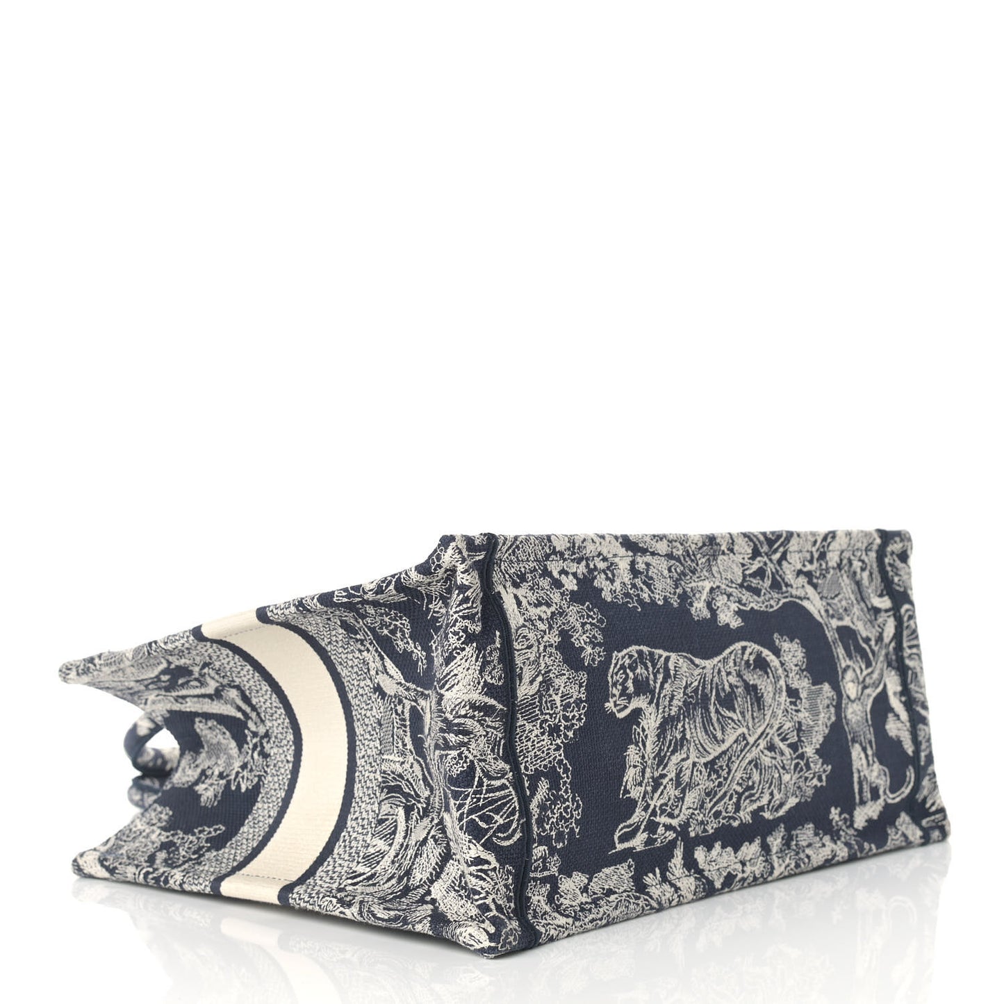 Canvas Embroidered Medium Dioriviera Toile De Jouy Book Tote Blue