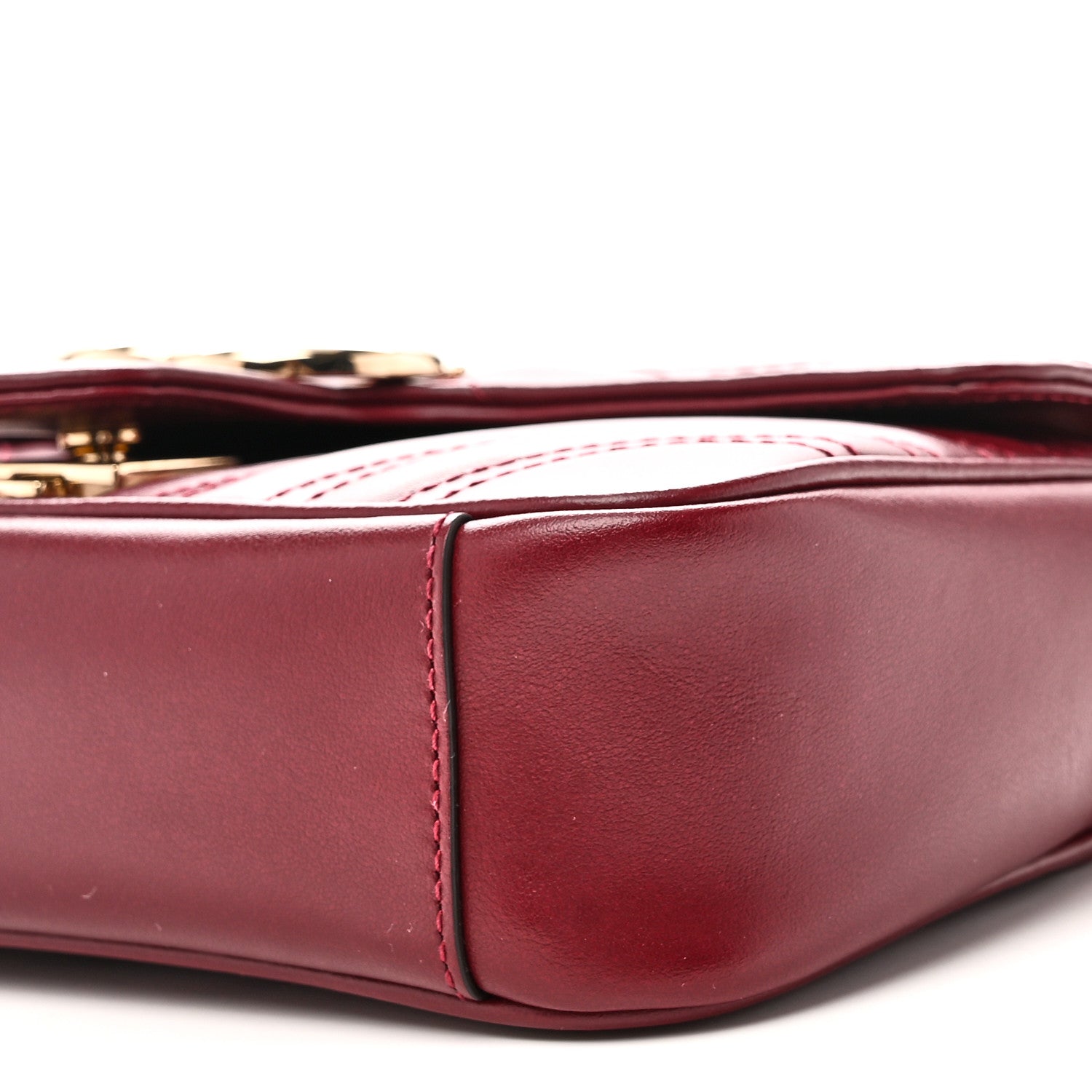 Gucci Calfskin Matelasse Mini GG Marmont Shoulder Bag Rosso Ancora 10 of 11