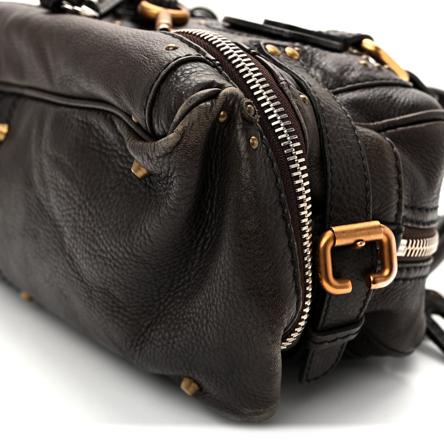 Chloe Calfskin Paddington Double Zip Bowler Chocolate 9 of 10