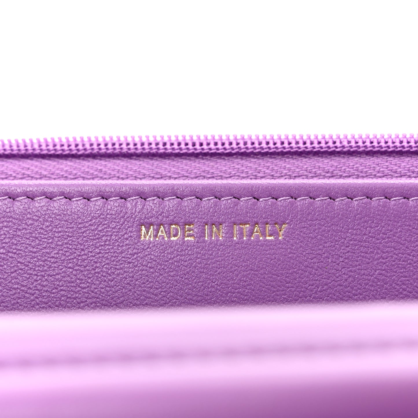 Lambskin Quilted Wallet On Chain WOC Purple