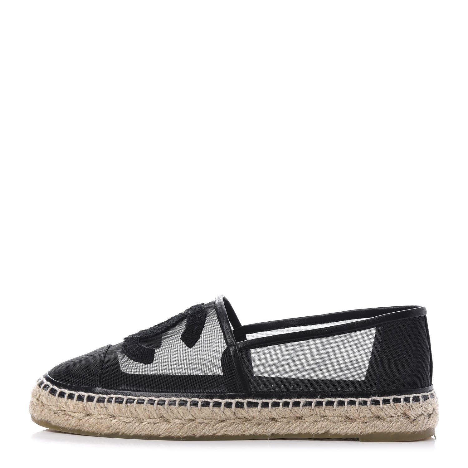 Chanel Mesh Grosgrain CC Espadrilles 38 Black 1 of 7