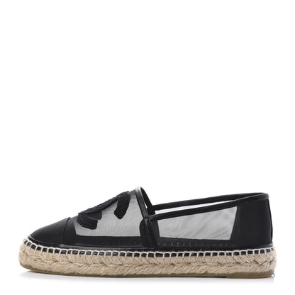Chanel Mesh Grosgrain CC Espadrilles 38 Black 1 of 7