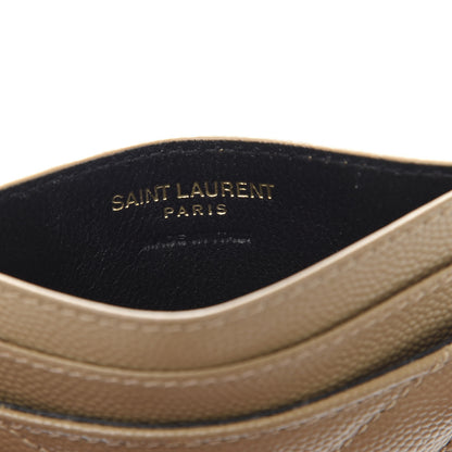 Saint Laurent Grain De Poudre Matelasse Chevron Monogram Credit Card Case Cork 5 of 8