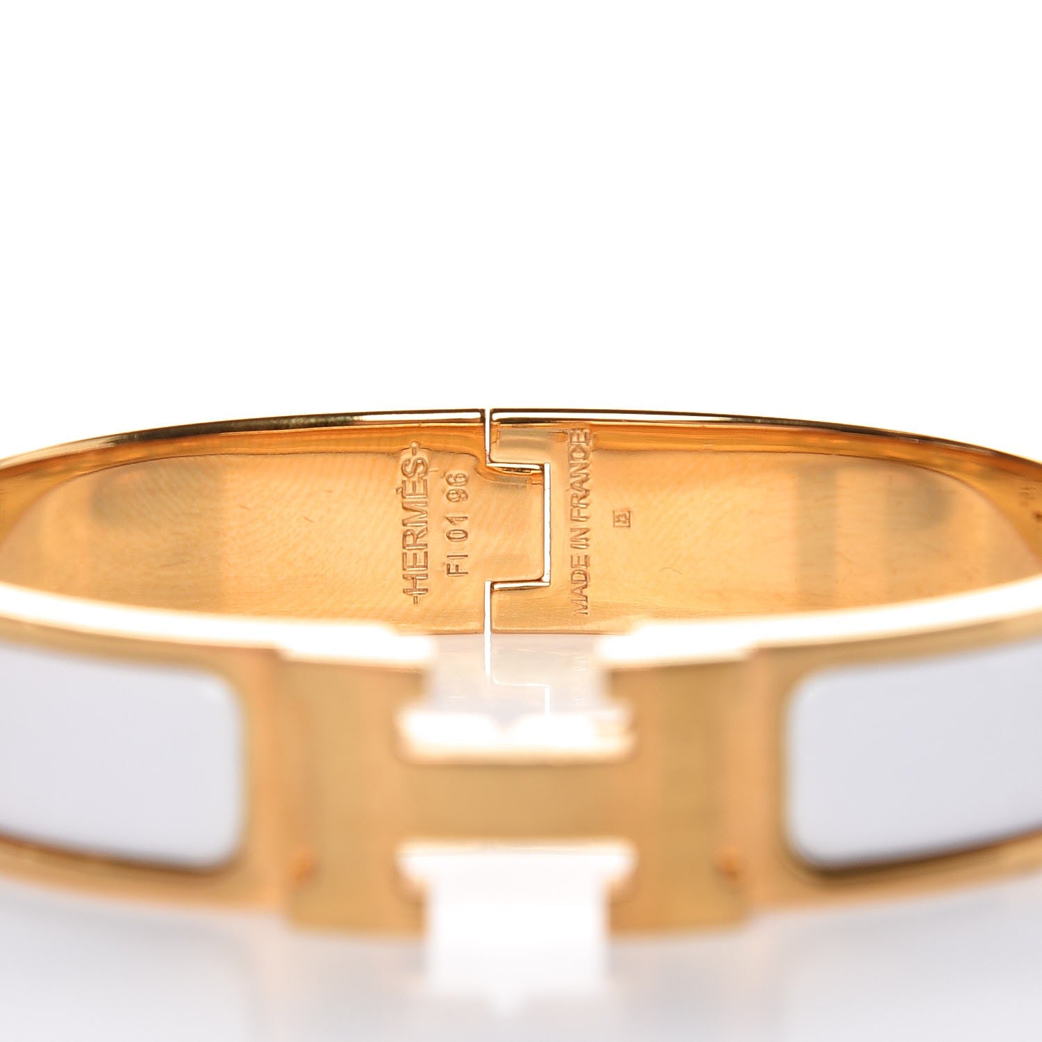 Hermes Enamel Narrow Clic Clac H Bracelet PM White 4 of 7