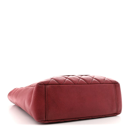 Chanel Caviar Quilted Petit Shopping Tote PST Red 4 of 12
