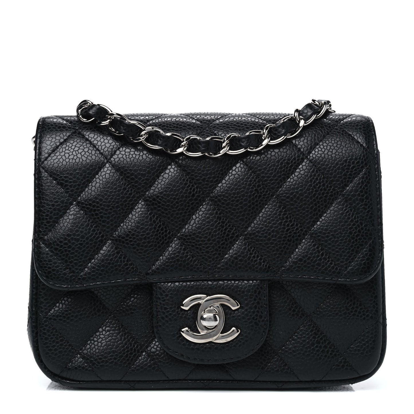 Caviar Quilted Mini Square Flap Black