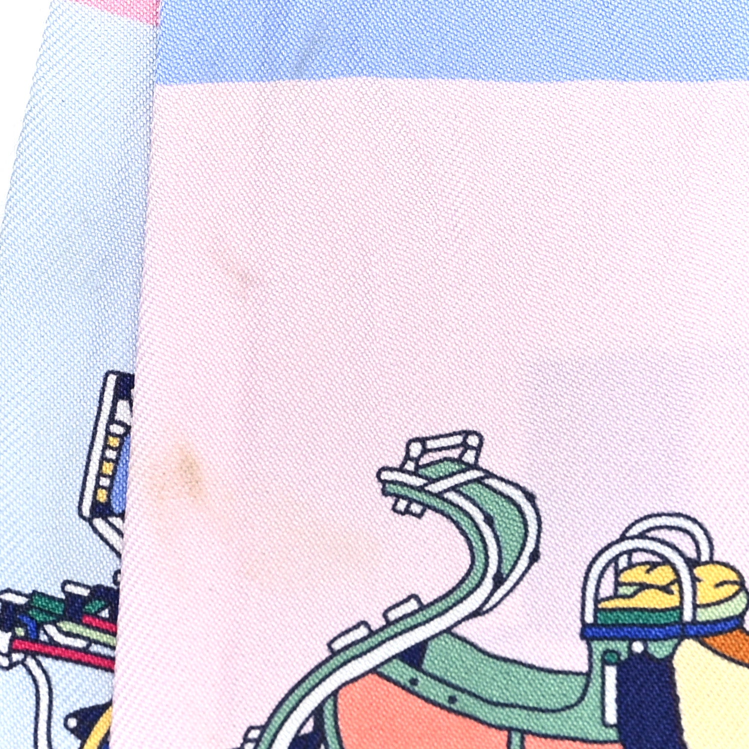Hermes Silk Les Voitures Exquises Twilly Bleu Rose Vert 4 of 4