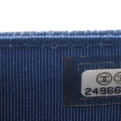 Chanel Caviar Chevron Quilted Flap Card Holder Dark Blue 8 of 9