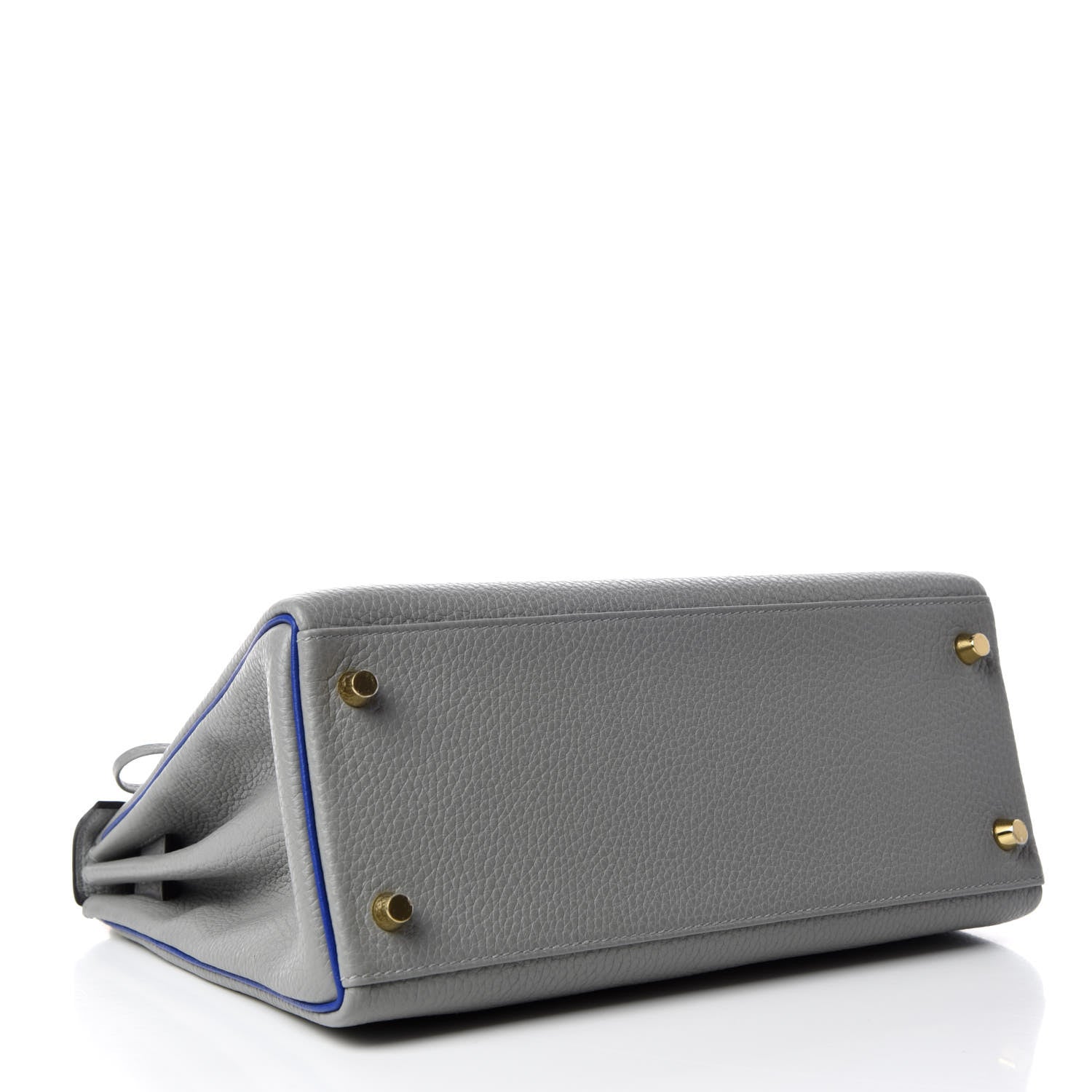Hermes Taurillon Clemence Horseshoe Kelly Retourne 28 Bleu Glacier Bleu Electrique 5 of 34