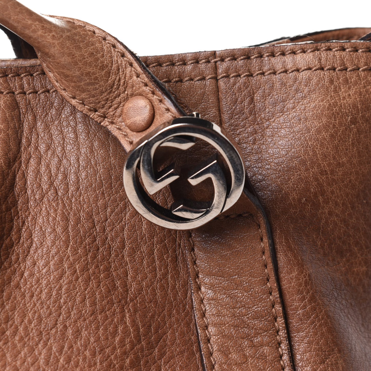 Pebbled Calfskin Medium Miss GG Top Handle Bag Light Cuir