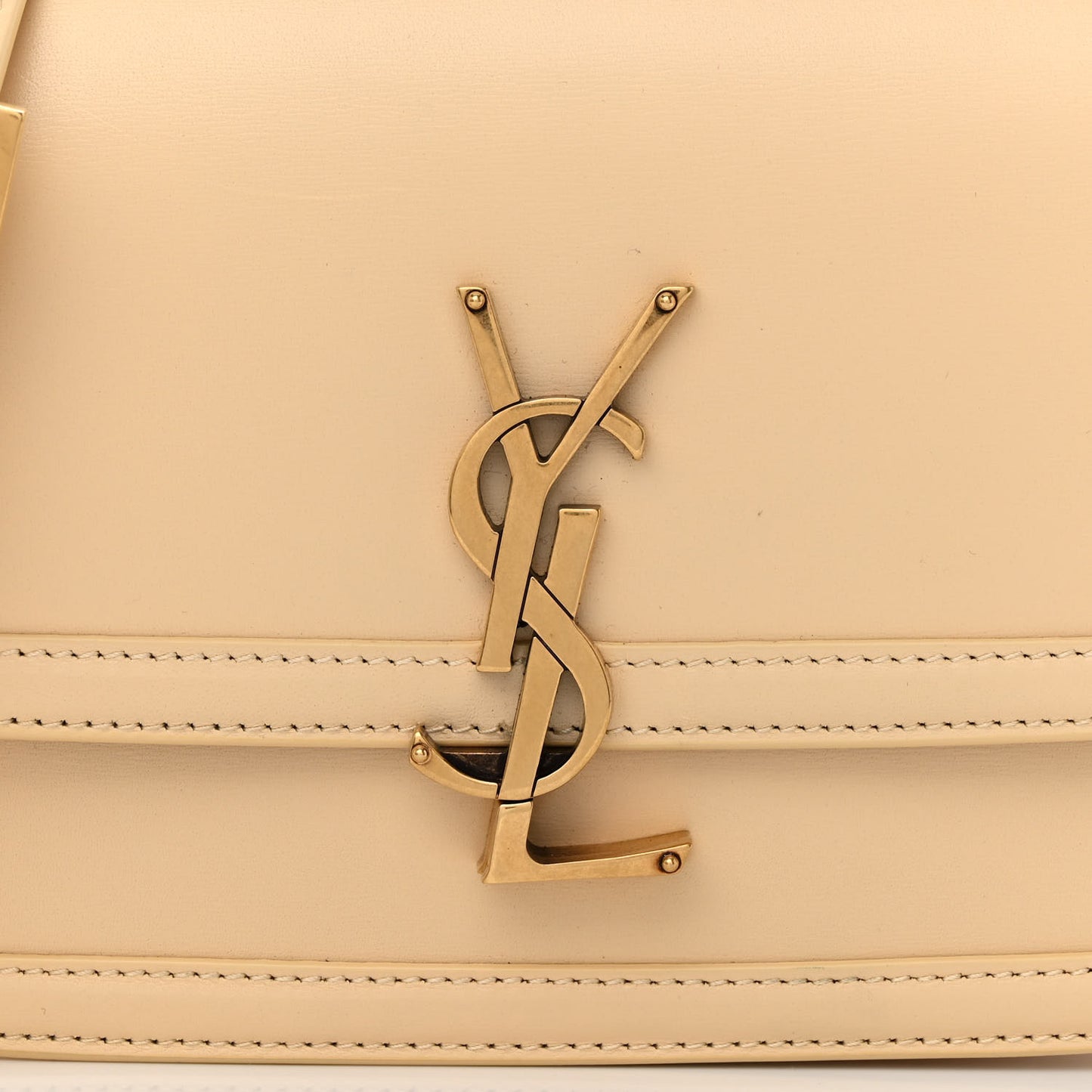 Smooth Calfskin Small Solferino Satchel Ivory Natural