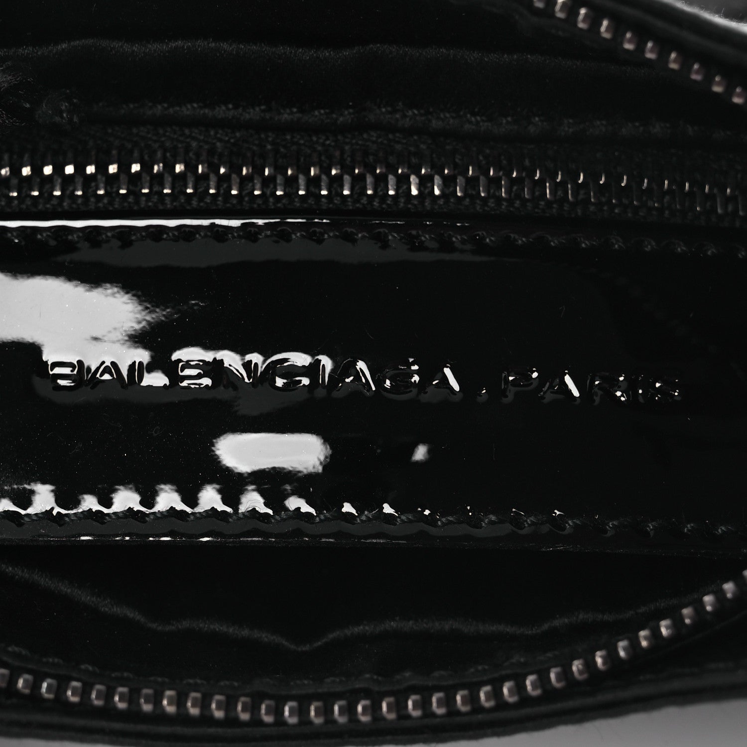 Balenciaga Satin Enamel Classique Chain Shoulder Bag Black 6 of 10