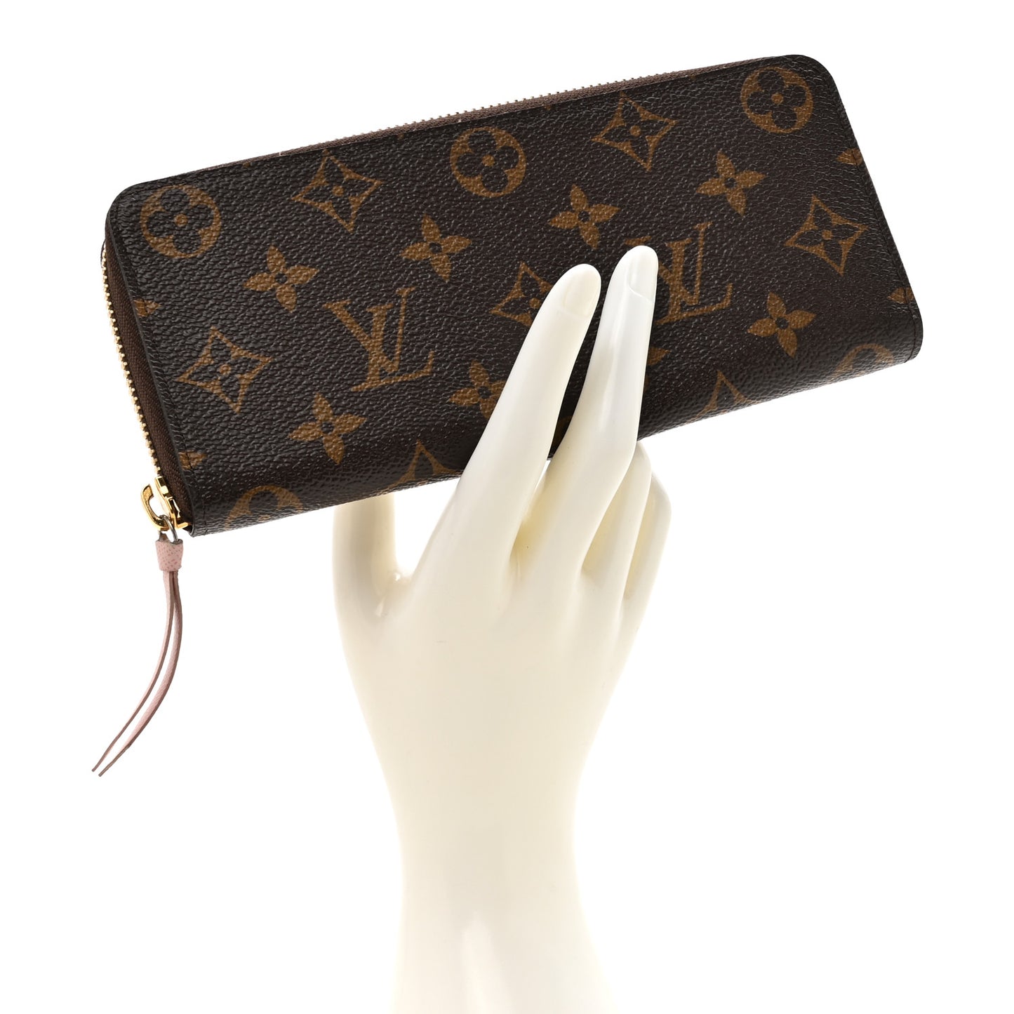 Monogram Clemence Wallet Rose Ballerine
