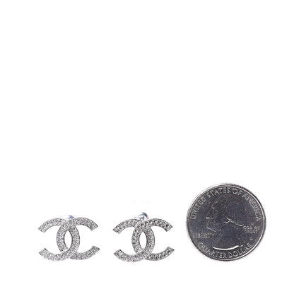 Chanel Crystal CC Earrings Silver 2 of 5