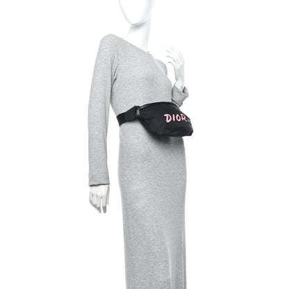 Christian Dior X KAWS Nylon Calfskin Bee Belt Bag Black 2 of 11