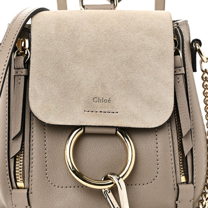 Chloe Suede Calfskin Mini Faye Backpack Motty Grey 8 of 10