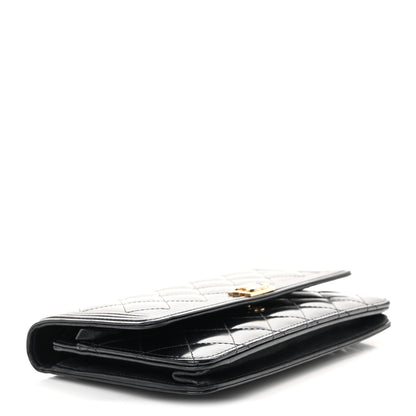 Chanel Glazed Calfskin Quilted Boy Wallet On Chain WOC Black 4 of 12