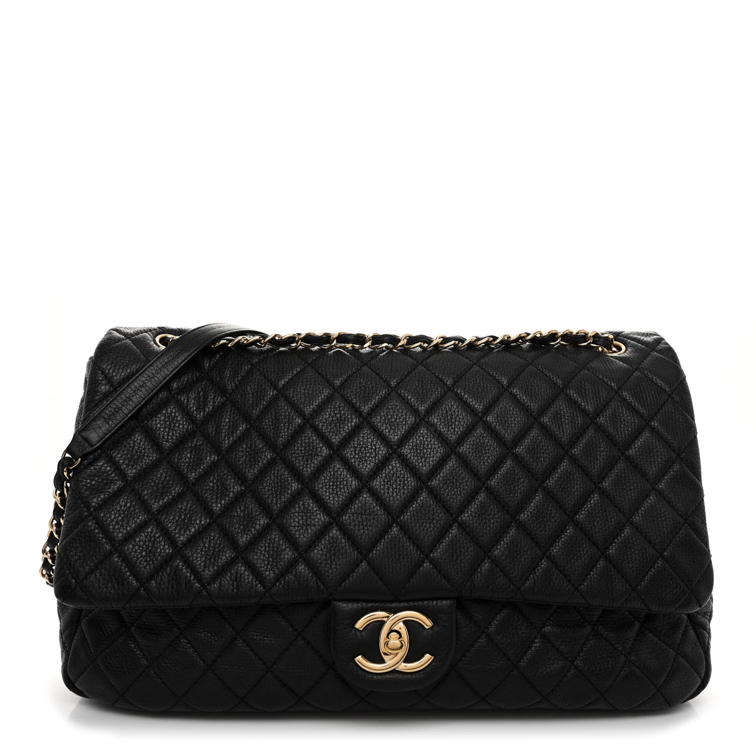Chanel Calfskin Quilted XXL Travel Flap Bag Black 1 of 13