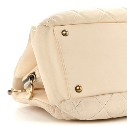 Chanel Calfskin Quilted Small CC Crown Tote Beige 9 of 14