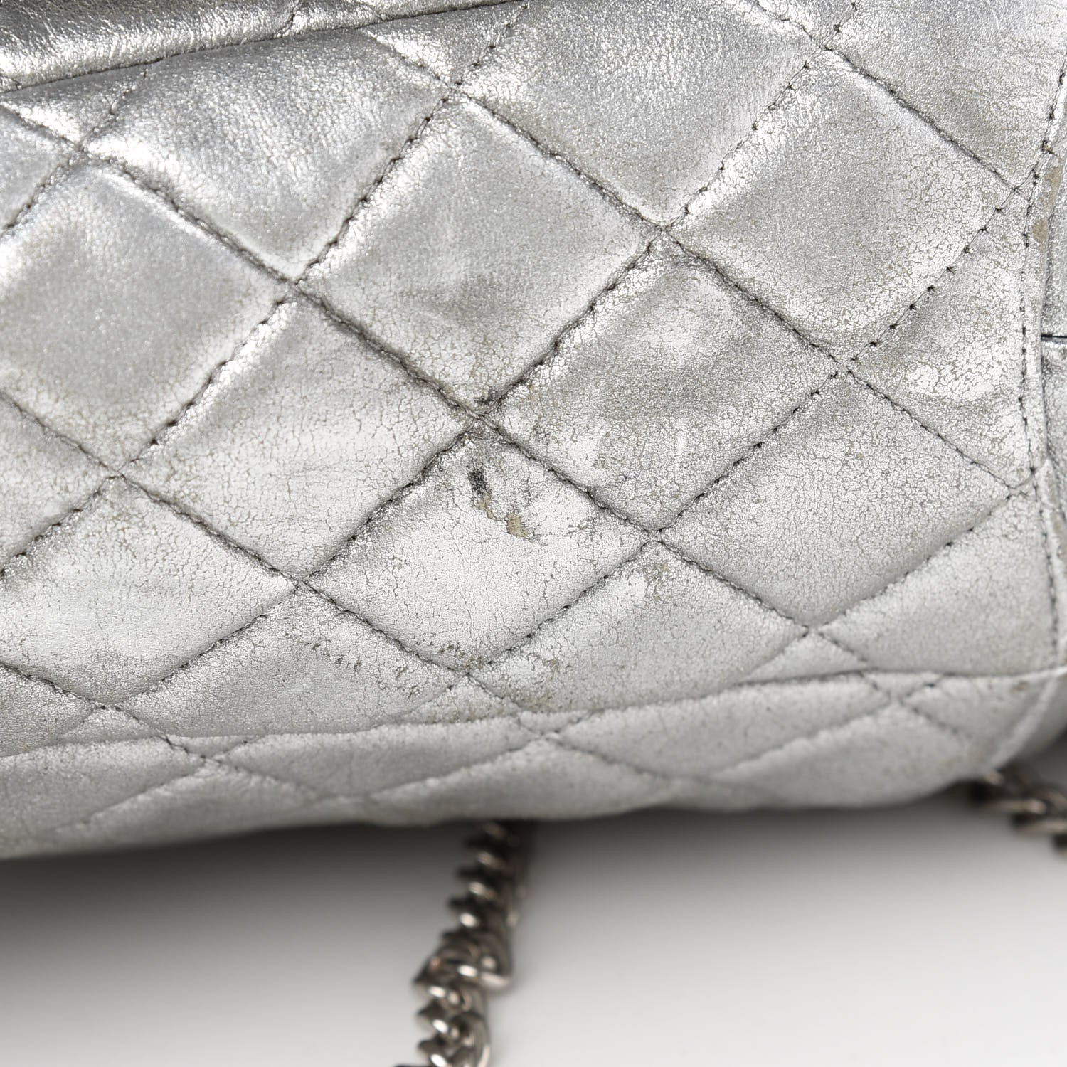 Chanel Metallic Lambskin Quilted Large In Seoul Backpack Silver 10 of 10