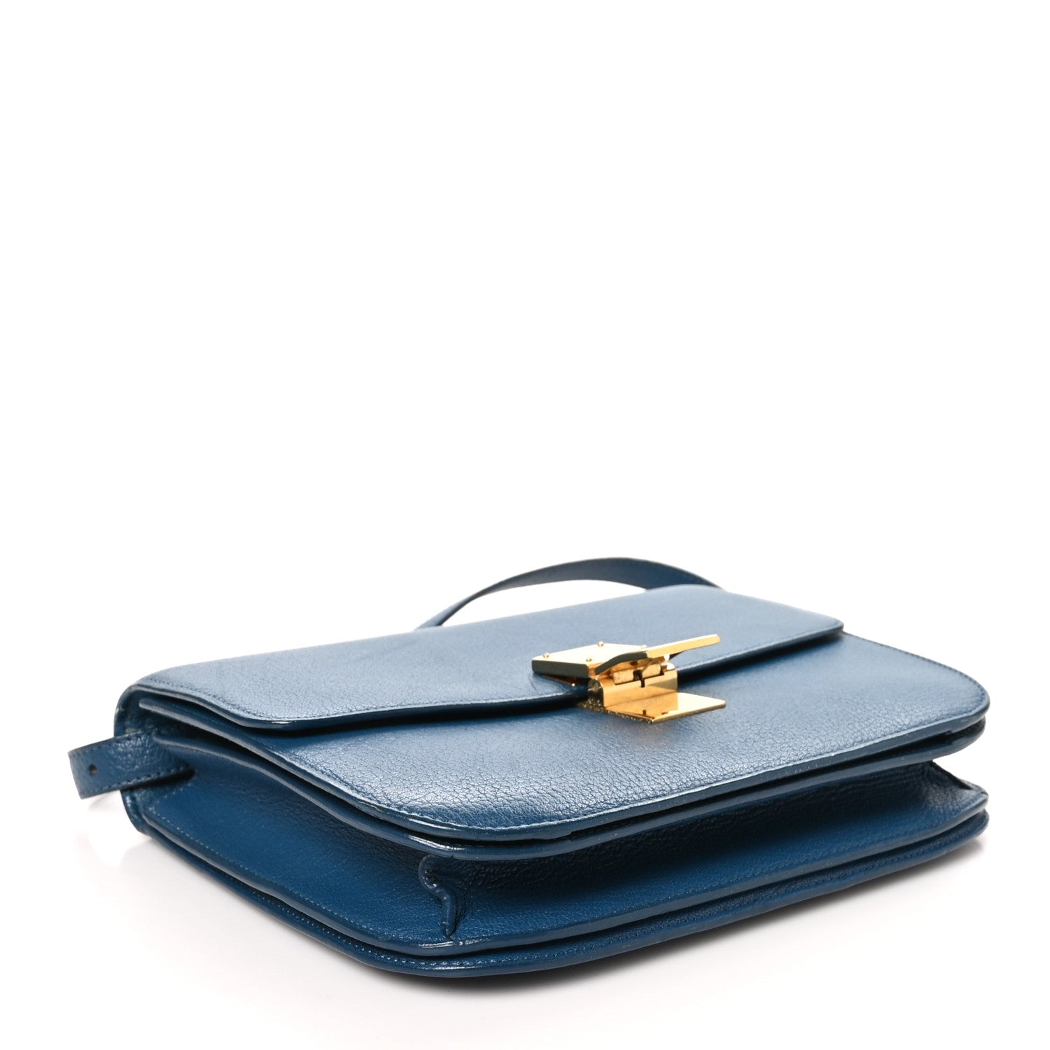 Celine Goatskin Medium Classic Box Flap Bag Deepsea 4 of 12