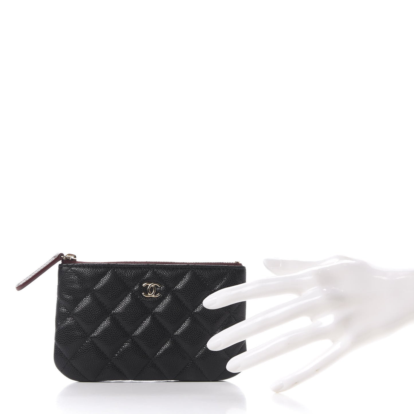 Caviar Quilted Small Cosmetic Case Black