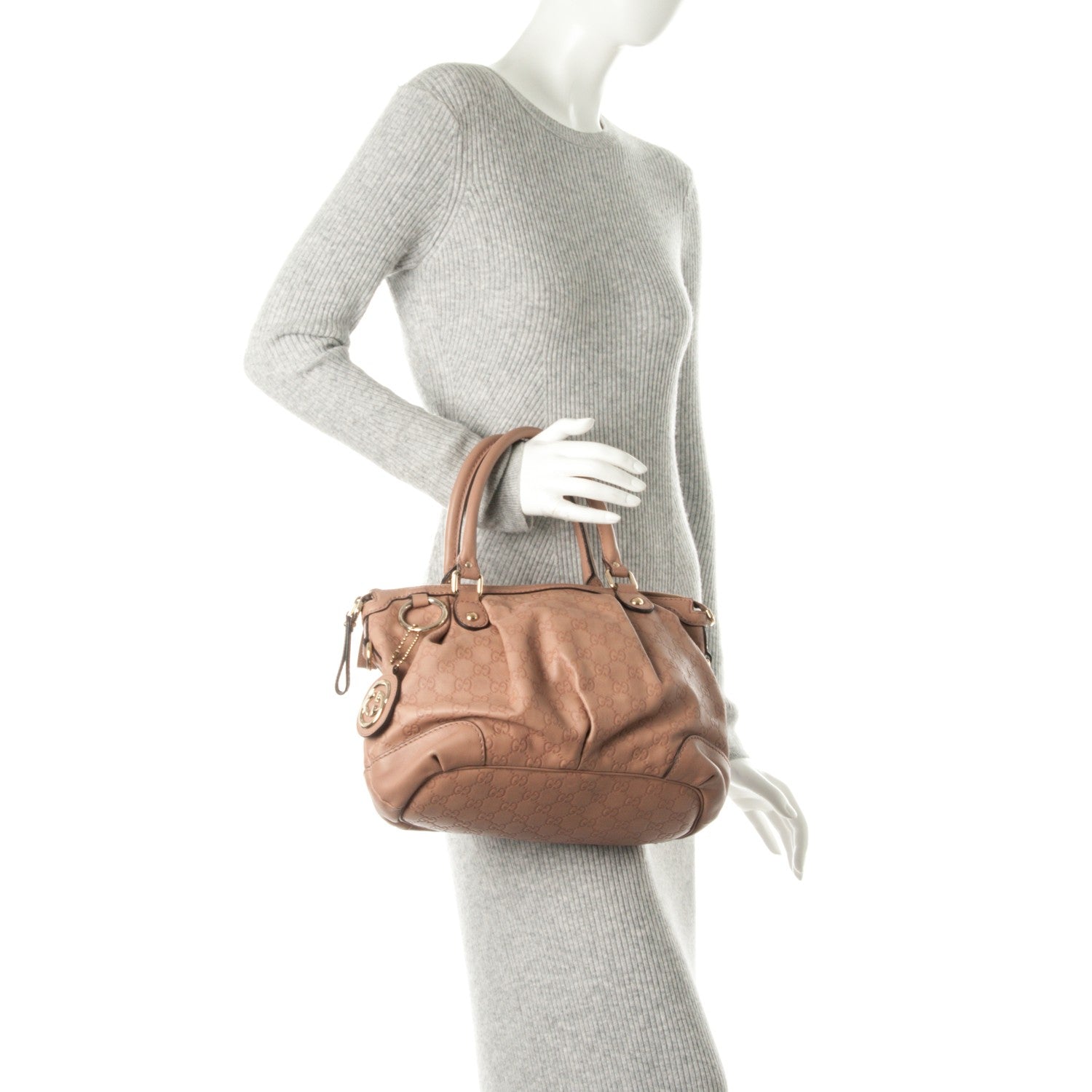Gucci Guccissima Medium Sukey Top Handle Bag Dusty Rose 2 of 9