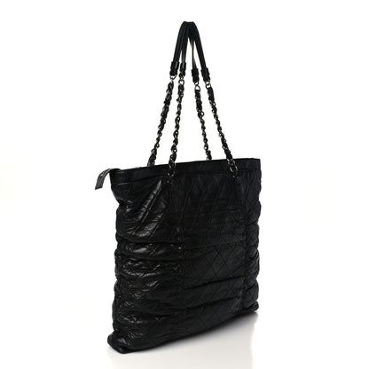 Chanel Lambskin Quilted Sharpei Shopping Tote Black 3 of 10