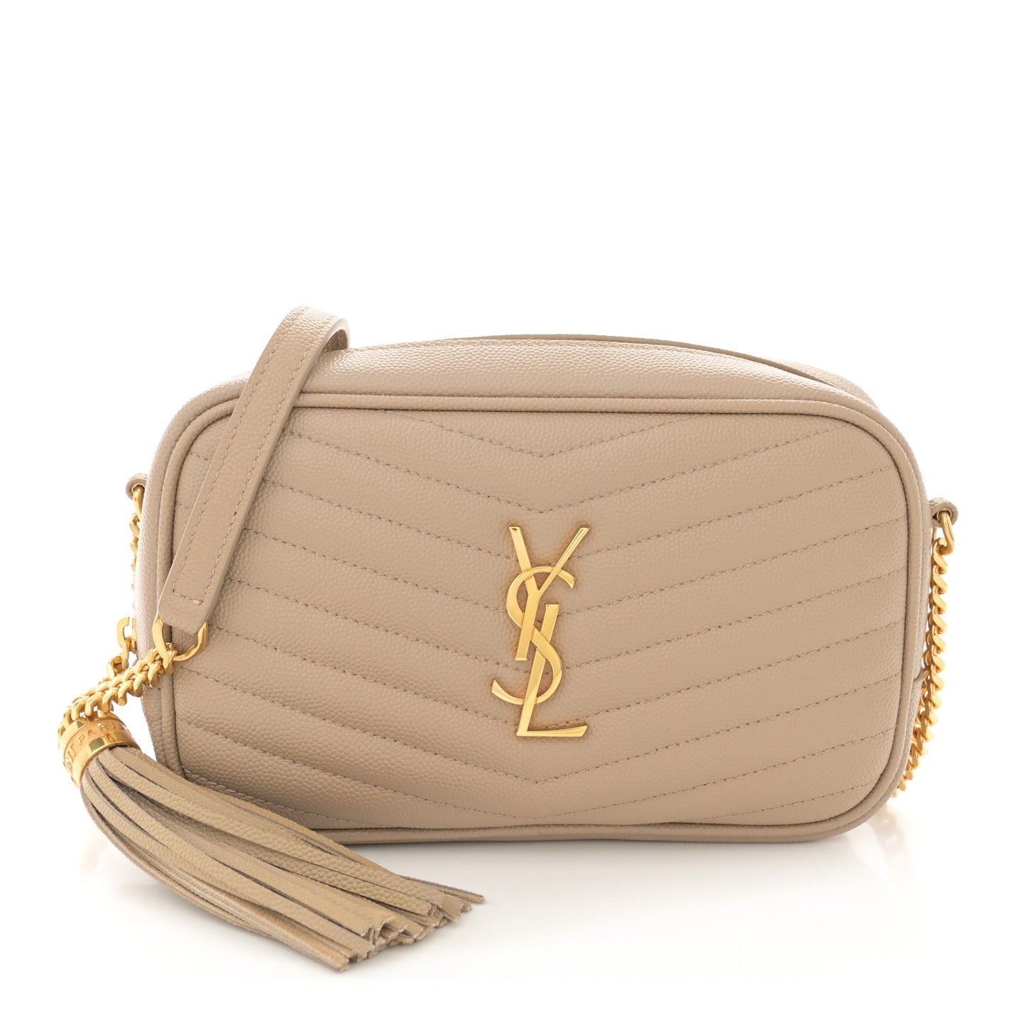 Grain De Poudre Matelasse Monogram Mini Lou Camera Bag Dark Latte