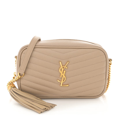 Saint Laurent Grain De Poudre Matelasse Monogram Mini Lou Camera Bag Dark Latte 1 of 11