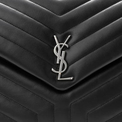 Saint Laurent Calfskin Y Quilted Monogram Large Loulou Chain Satchel Black 7 of 9