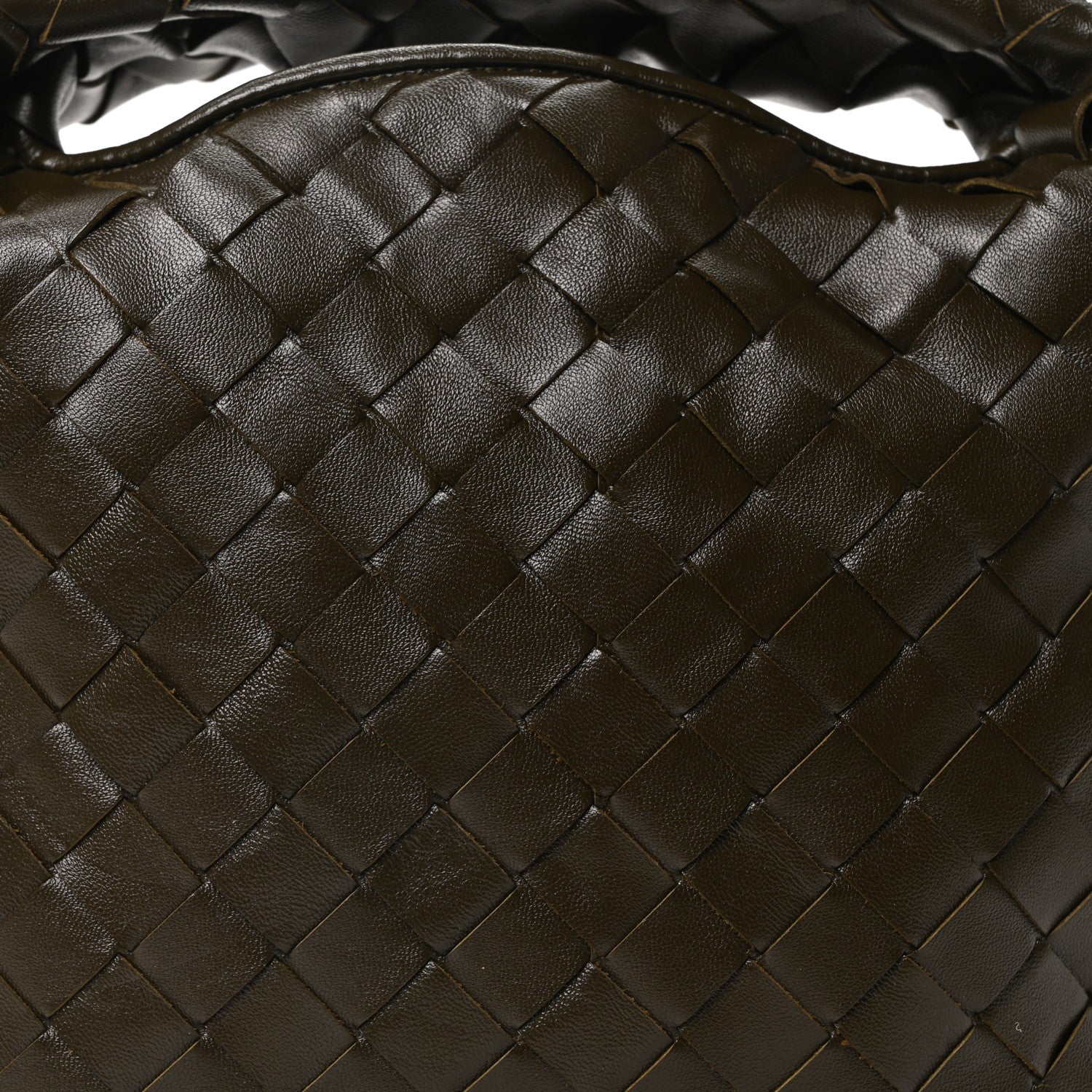 Bottega Veneta Calfskin Intrecciato Mini Hop Khaki 7 of 9