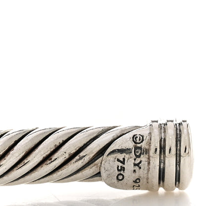 David Yurman Sterling Silver 18K Yellow Gold Green Chalcedony Iolite 4mm Renaissance Bracelet 3 of 3