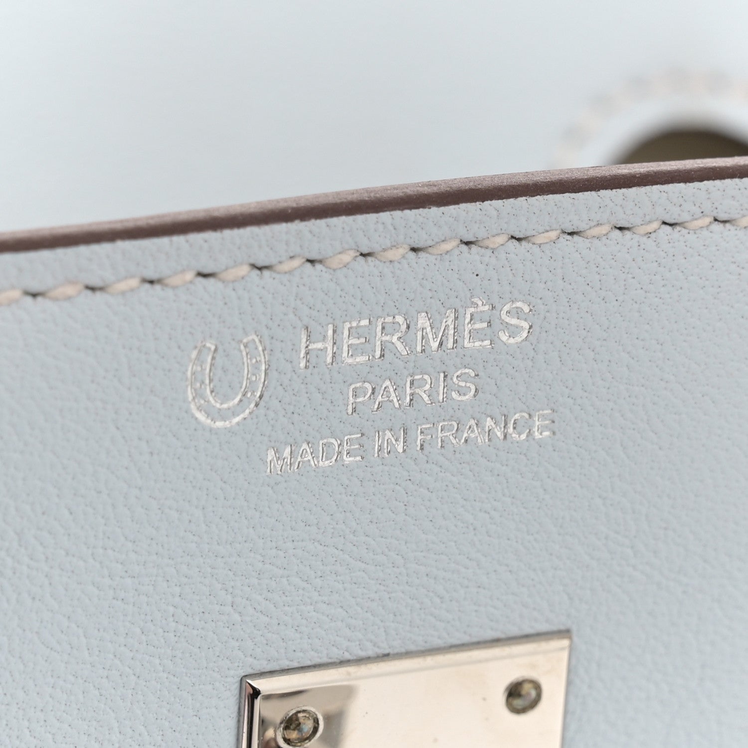 Hermes Swift Horseshoe Birkin 25 Bleu Brume Beton 6 of 10