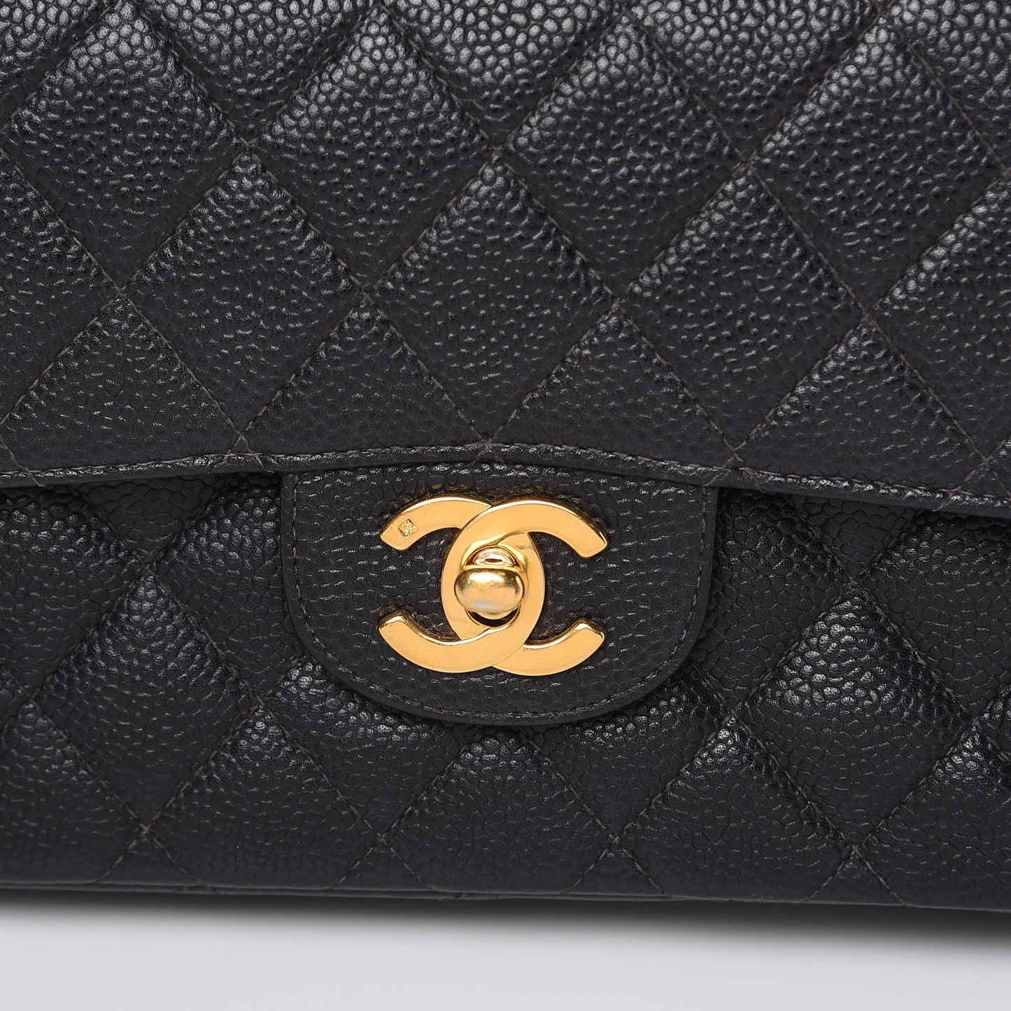 Caviar Quilted Small Double Flap Black