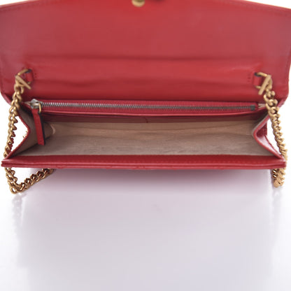 Gucci Calfskin Matelasse Mini GG Marmont Chain Wallet Hibiscus Red 5 of 8