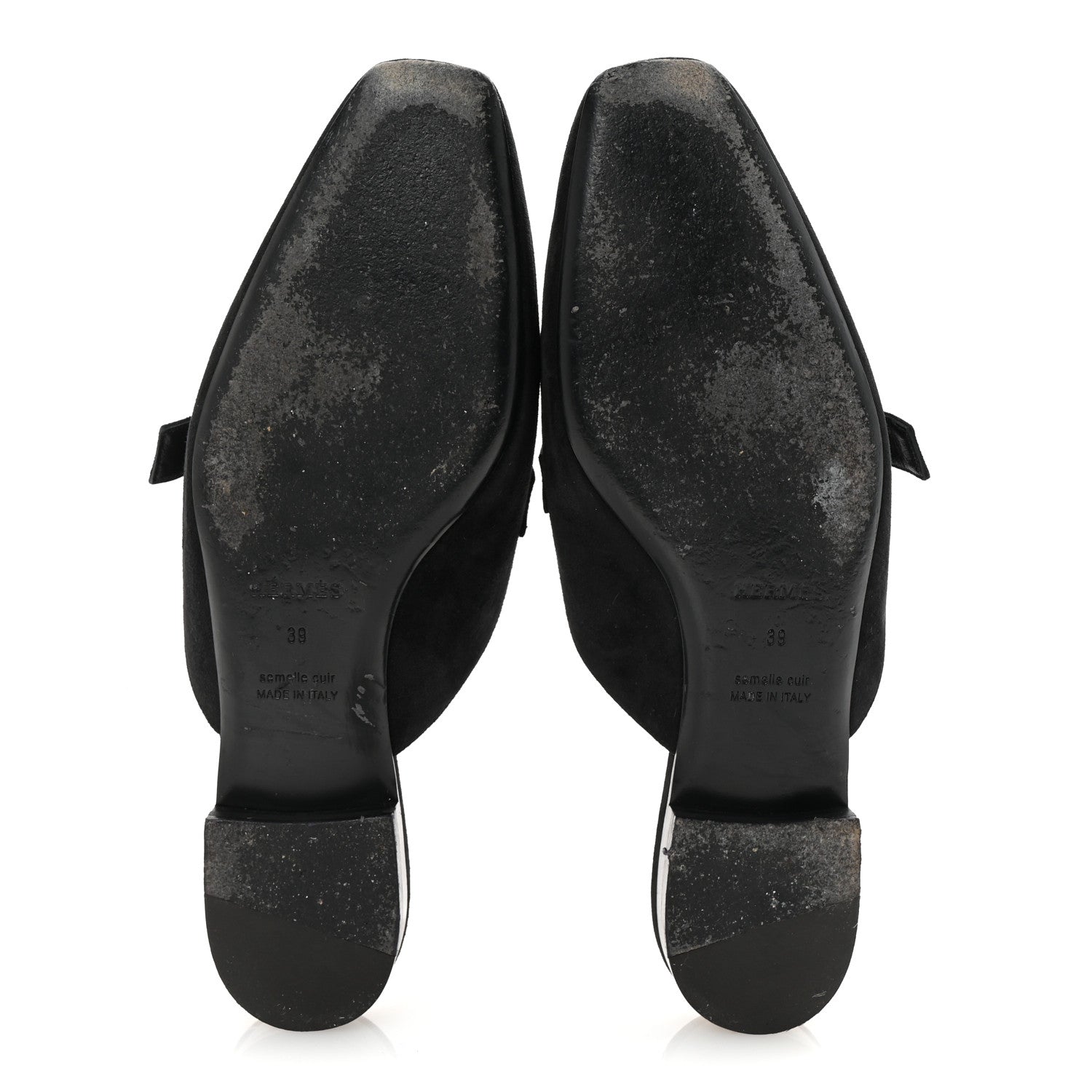 Hermes Velvet Goatskin Crystal Beauty Mules 39 Black 6 of 9