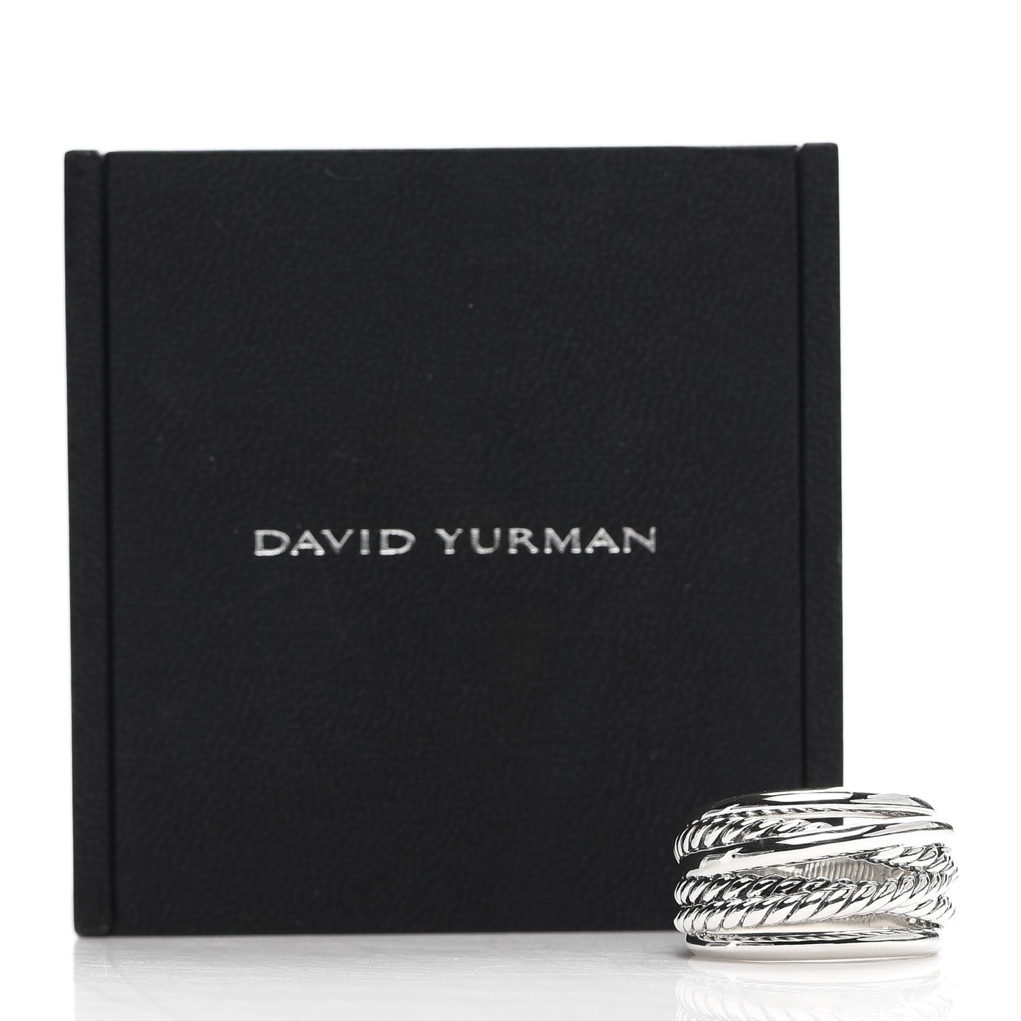 Sterling Silver 15mm Narrow Crossover Cable Ring 57 8