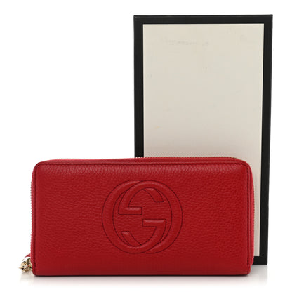 Gucci Pebbled Calfskin Soho Zip Around Wallet Red 14 of 14