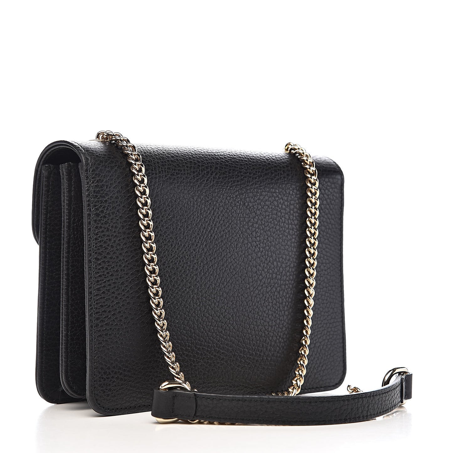 Dollar Calfskin Small Interlocking G Shoulder Bag Black