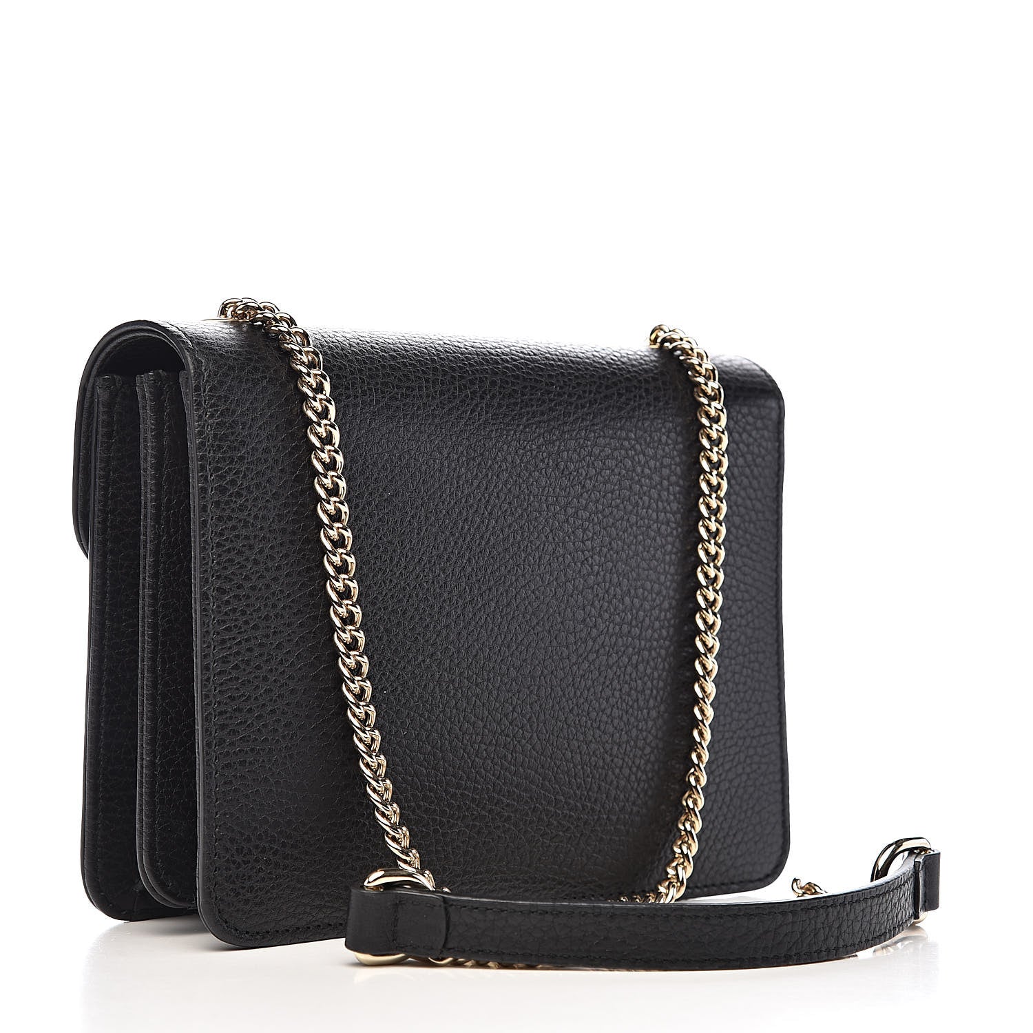 Gucci Dollar Calfskin Small Interlocking G Shoulder Bag Black 3 of 12