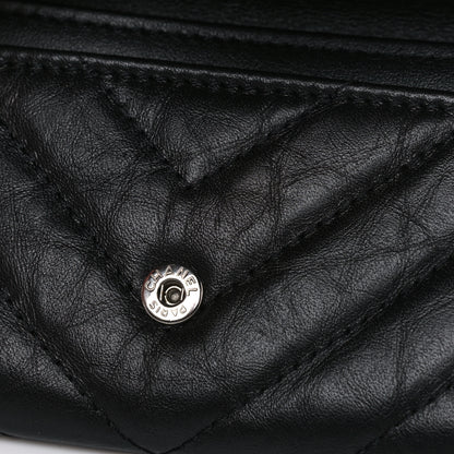 Chanel Aged Calfskin Chevron Quilted Reissue Card Holder Wallet So Black 9 of 11