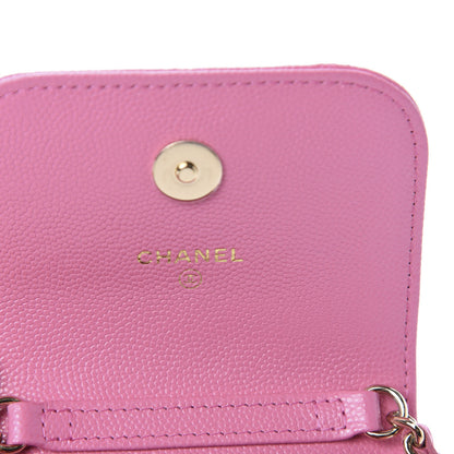 Chanel Caviar Quilted Crystal CC Airpods Pro and Phone Case With Chain Pink 8 of 12