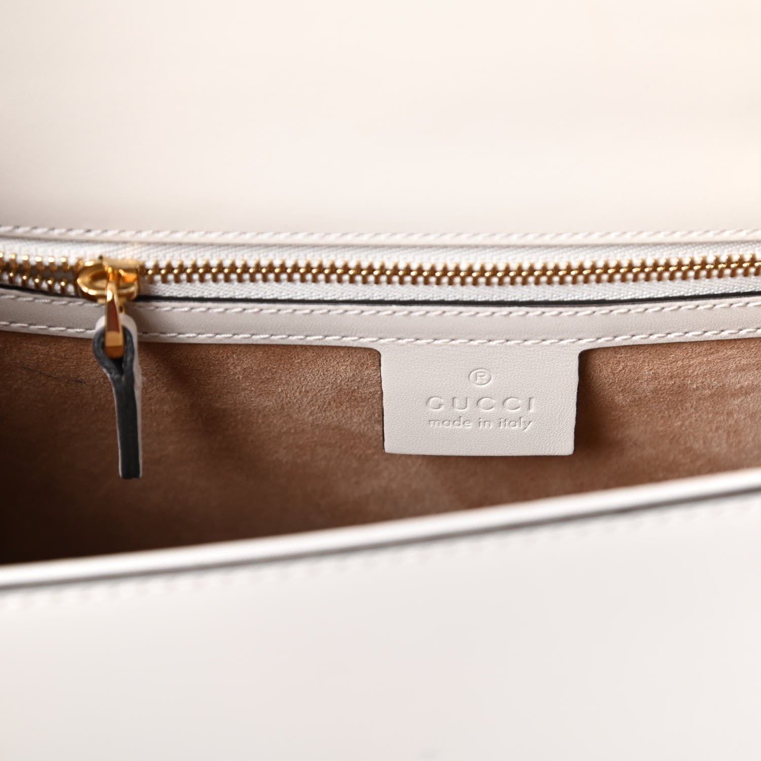 Gucci Calfskin Small Sylvie Shoulder Bag Off White 8 of 10