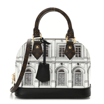 Louis Vuitton X FORNASETTI Calfskin Architettura Alma BB Black White 1 of 10