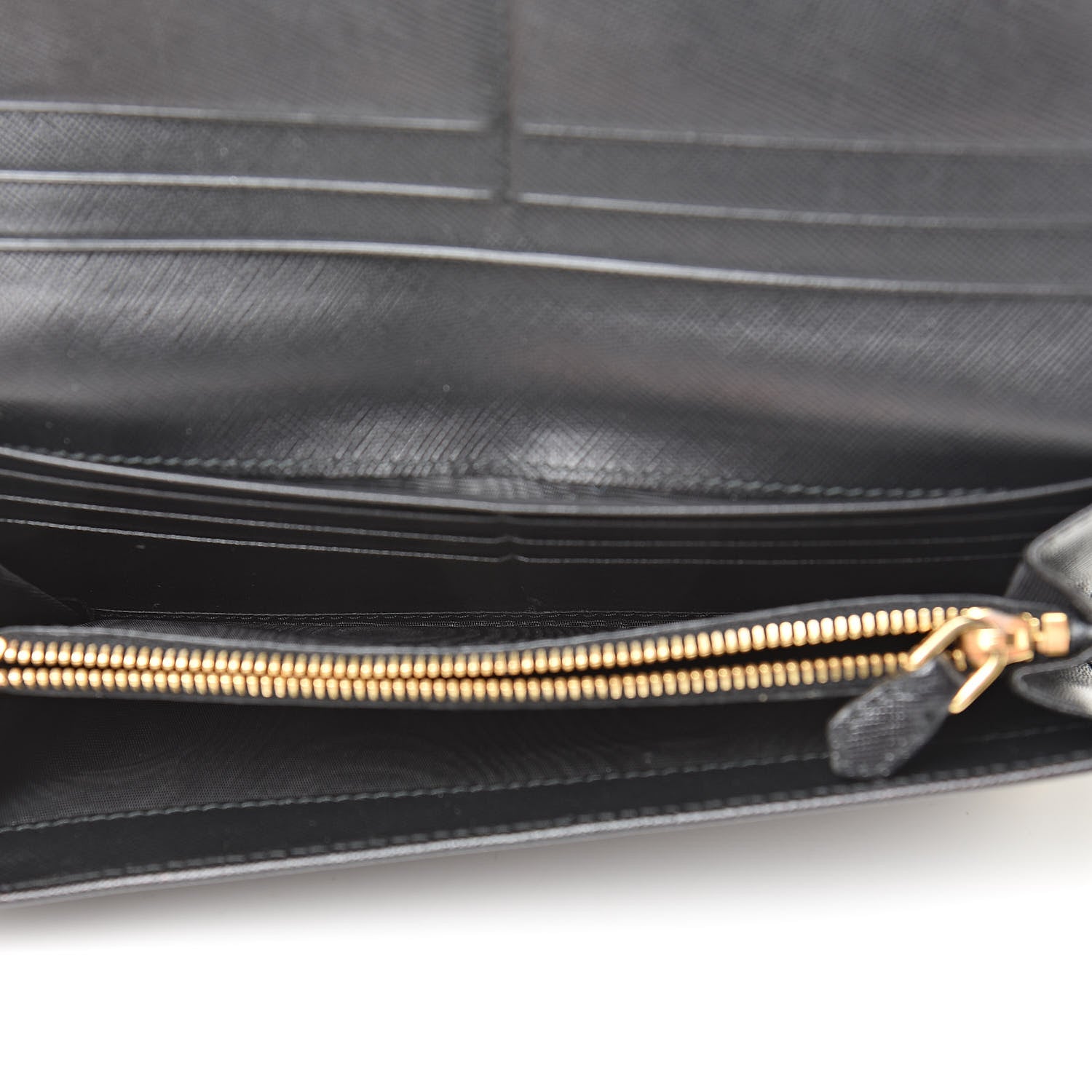 Prada Saffiano Continental Flap Wallet Black 5 of 10