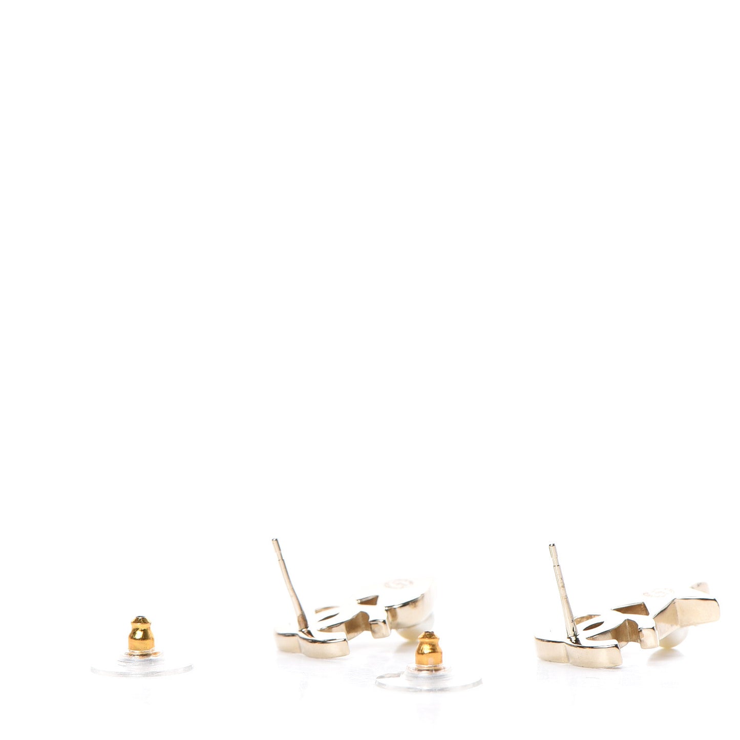 Crystal Pearl Charming Winter CC Star Heart Earrings Gold